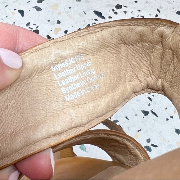 Madewell The Angie Double Strap Tan Block Women’s Leather Heeled Sandals Sz 7.5 - Picture 6 of 9